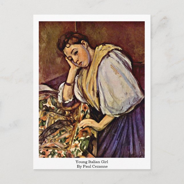 Cartão Postal Young Italiana Girl By Paul Cezanne (Frente)