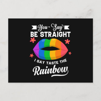 Cartão Postal Your Gay Be Straight I Say Taste The Rainbow