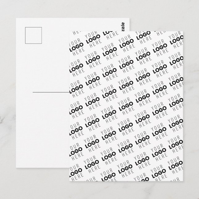 Cartão Postal Your Logo Simple Repeating Diagonal Pattern (Frente/Verso)