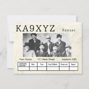 Cartão Postal Your Photo Kansas Shaped Cutout Custom QSL
