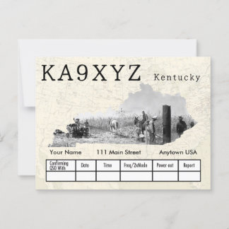 Cartão Postal Your Photo Kentucky Shaped Cutout Custom QSL