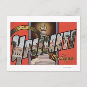 Cartão Postal Ypsilanti, Michigan - Cenas com Letras Grandes
