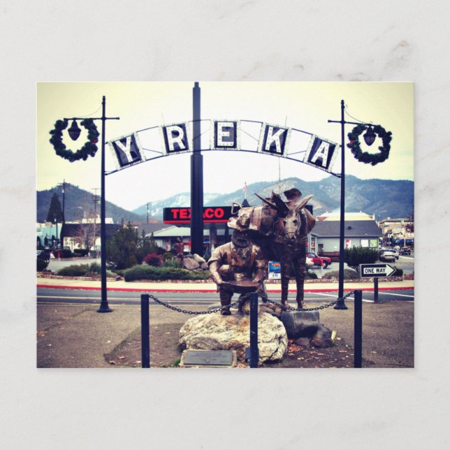 Cartão Postal Yreka Miner Statue (Frente)