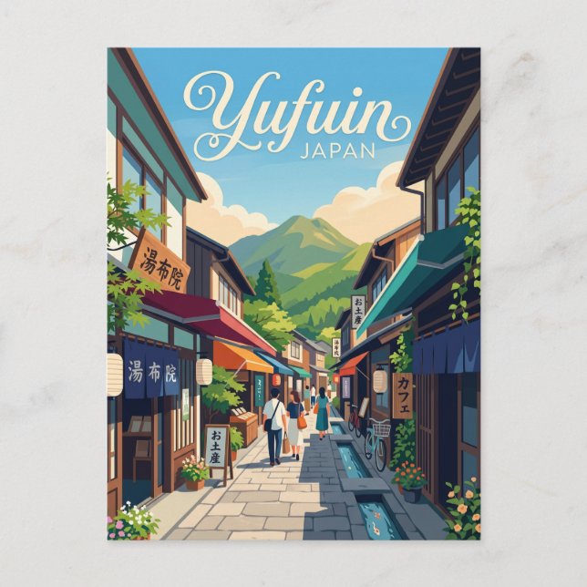 Cartão Postal Yufuin Onsen Beco Japão (Frente)
