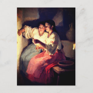 CARTÃO POSTAL YULETIDE FORTUNE TELLLERS POR PYMONENKO