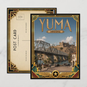 Cartão Postal Yuma Arizona Arte Deco Vintage Idade Dourada
