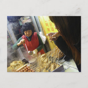 Cartão Postal Yummy!/Korea Tempura Vendor, Seul, Coreia do Sul