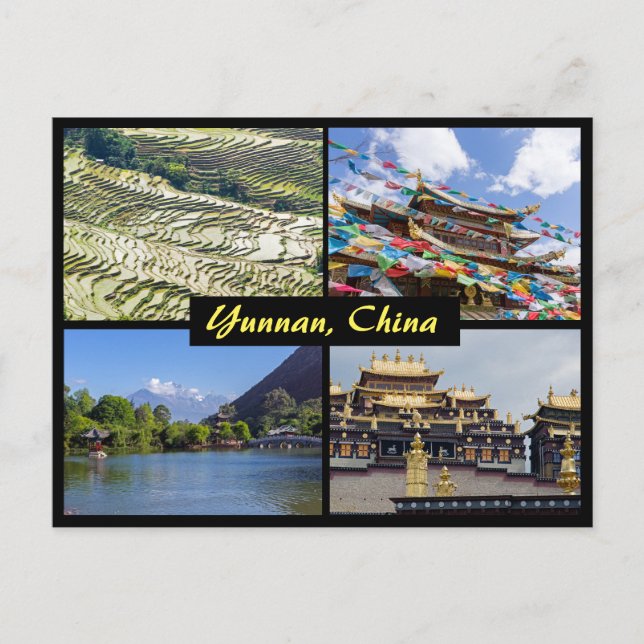 Cartão Postal Yunnan Landmarks - China (Frente)