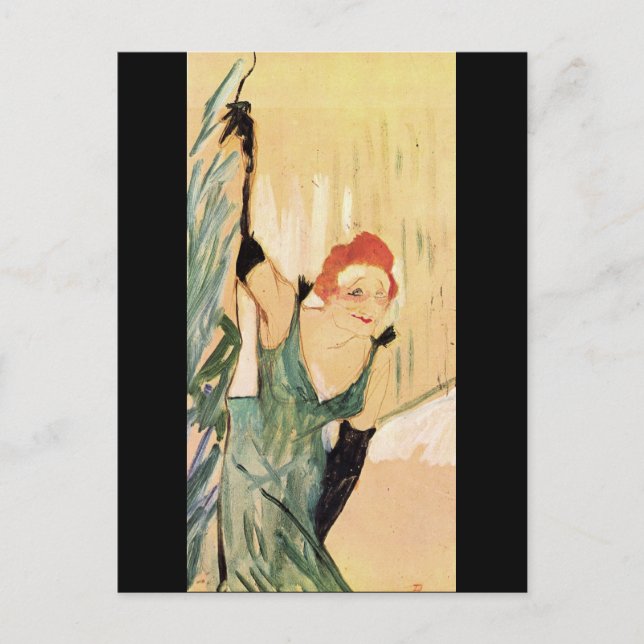 Cartão Postal Yvette Guilbert, Henri de Toulouse-Lautrec (Frente)