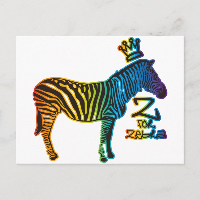 Cartão Postal Z para Zebra (Frente)
