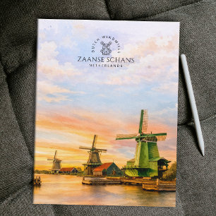 Cartão Postal Zaanse Schans Holanda Moinhos de Vento Viagem