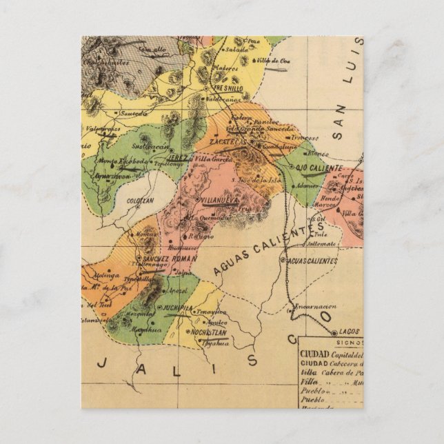 Cartão Postal Zacatecas, México (Frente)