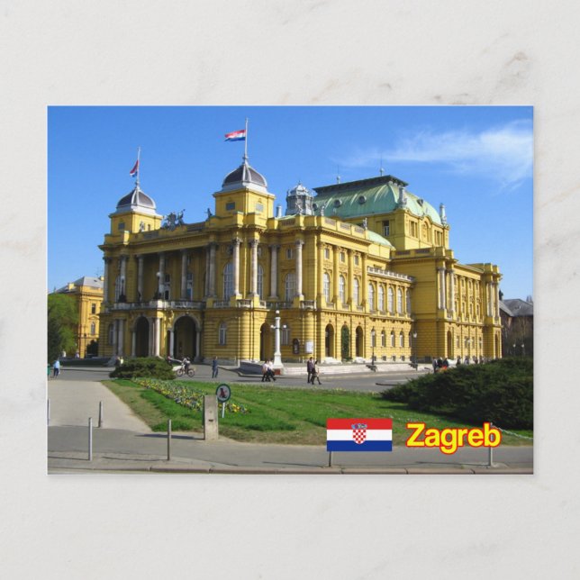 Cartão Postal Zagreb Croácia (Frente)