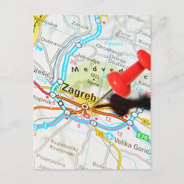 Cartão Postal Zagreb, Croácia (Frente)