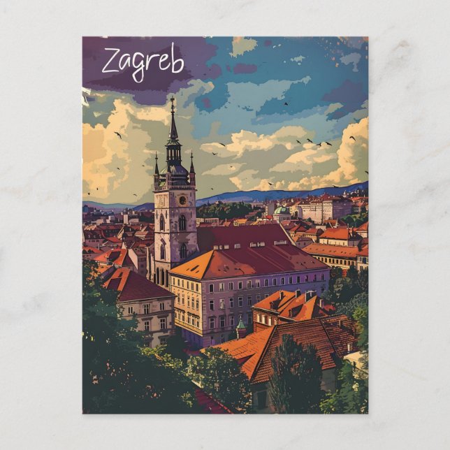 Cartão Postal Zagreb vintage (Frente)
