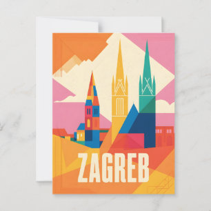 Cartão Postal Zagreb vintage