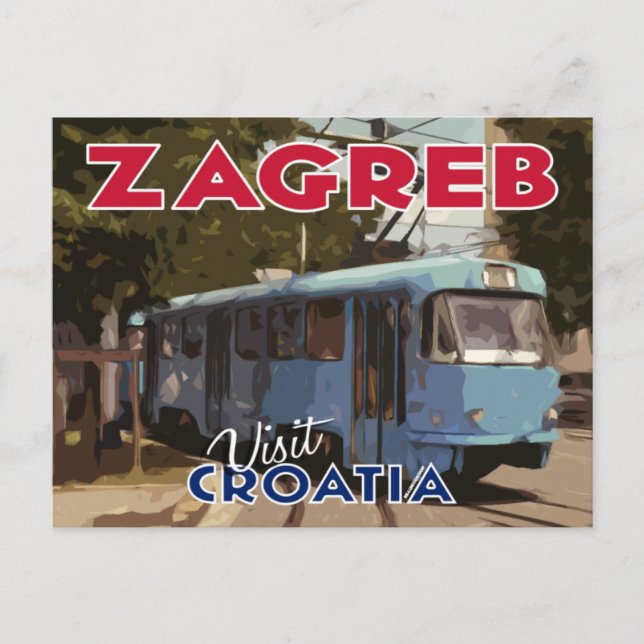 Cartão Postal Zagreb, Visite a Croácia (Frente)