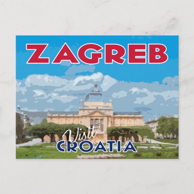 Cartão Postal Zagreb, Visite a Croácia (Frente)