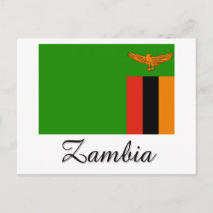 Cartão Postal Zâmbia Flag Design