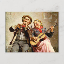 Cartão Postal Zampighi - Música doce, pintura vintage