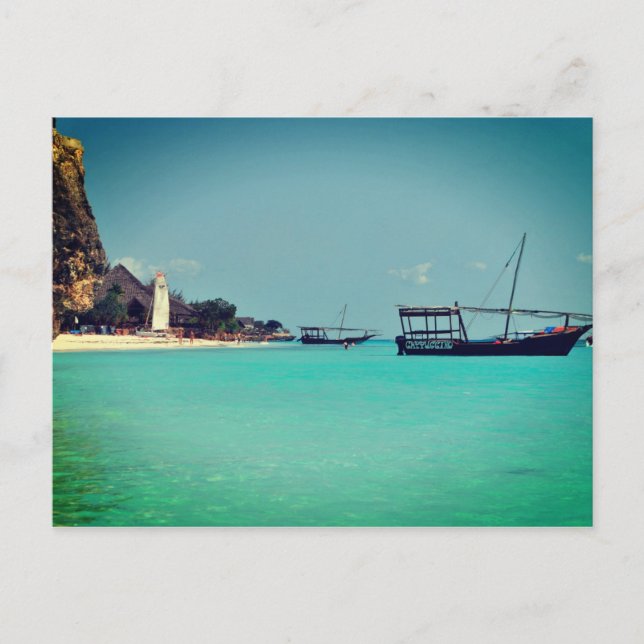 Cartão Postal Zanzibar Beach, África (Frente)