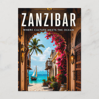 Cartão Postal 🌺 Zanzibar Paraíso do Oceano Índico Decoração de