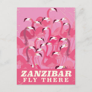 Cartão Postal Zanzibar Voar para lá poster de viagem estilo vint