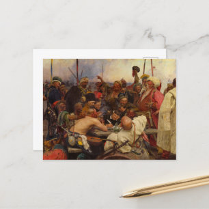 Cartão Postal Zaporozhian Cossacks Escrevendo ao Sultão