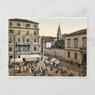 Cartão Postal Zara, Praça Erbe, Dalmácia, Rara Austro-Hungria