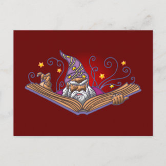 Cartão Postal Zauberer Buch Grimoire feiticeiro feiticeiro