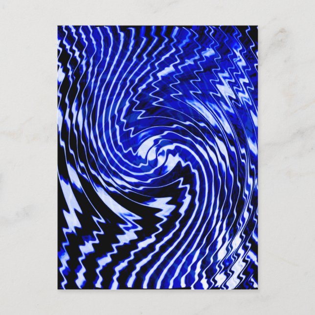 Cartão Postal Zebra Azul em Espiral (Frente)