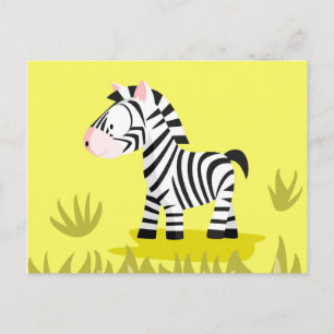 Cartão Postal Zebra da série de animais do meu mundo