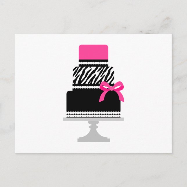 Cartão Postal Zebra Diva Cake (Frente)