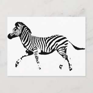 Cartão Postal Zebra em Corrida