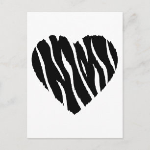Cartão Postal Zebra Heart