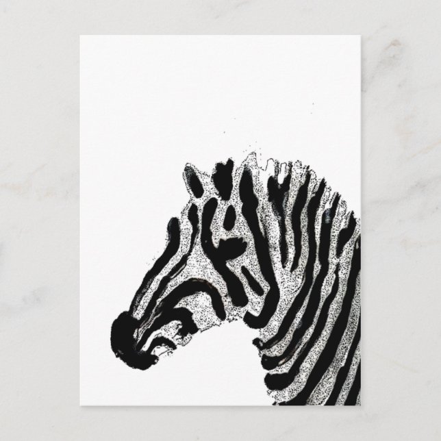 Cartão Postal Zebra - Impressão em preto e branco (Frente)