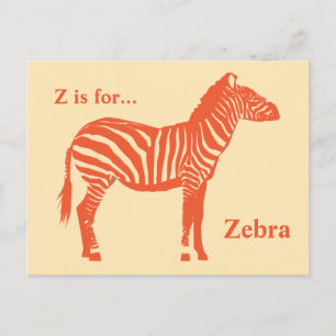 Cartão Postal Zebra - Mandarin e laranja claro