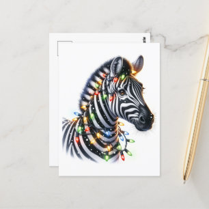 Cartão Postal Zebra Natal Adorável