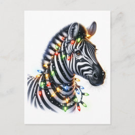 Cartão Postal Zebra Natal Adorável