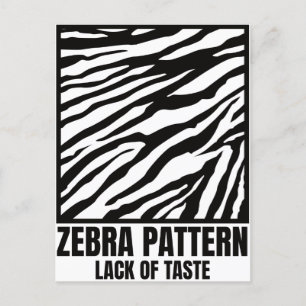 Cartão Postal Zebra Patterno Mau Sabor Vítima