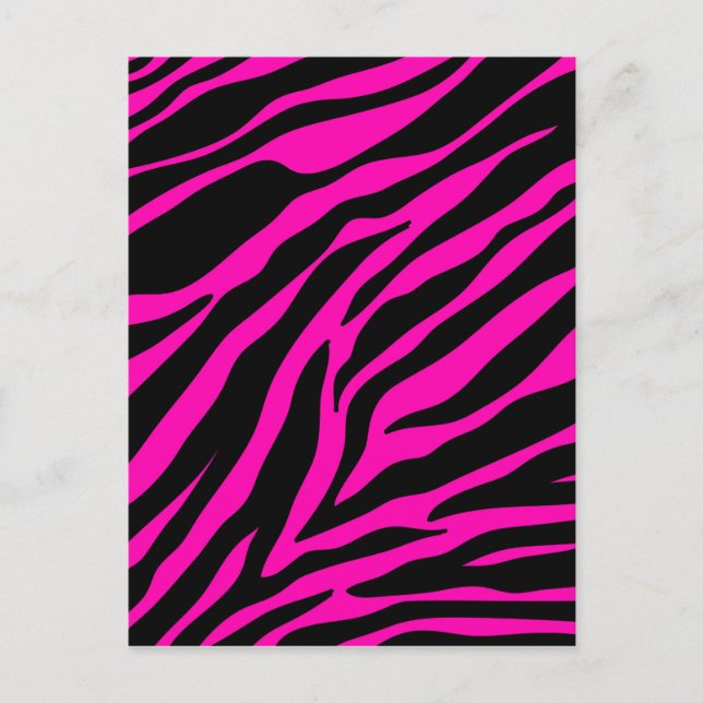 Cartão Postal zebra rosa (Frente)