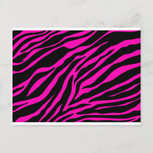 Cartão Postal zebra rosa
