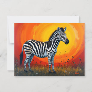Cartão Postal Zebra Sob um Sol Brilhante