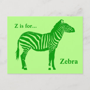 Cartão Postal Zebra - Sombras do Verde limão