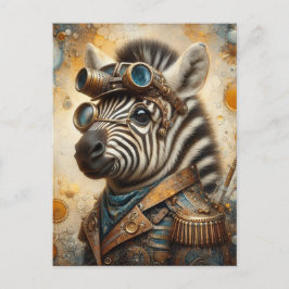 Cartão Postal Zebra Steampunk