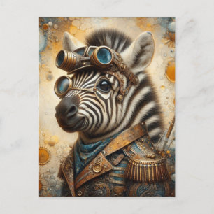 Cartão Postal Zebra Steampunk