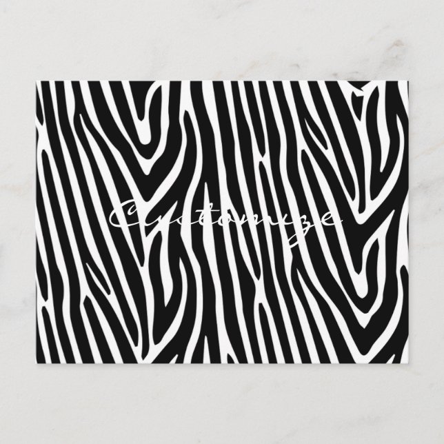 Cartão Postal Zebra Stripes Padrão Thunder_Cove (Frente)