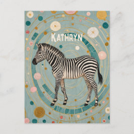 Cartão Postal Zebra Whimsical Personalizada