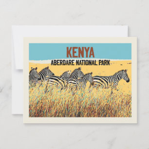 Cartão Postal Zebras no Quênia, Parque Nacional de Aberdare