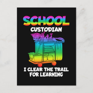 Cartão Postal zelador de escola contínuo zelador de escola color